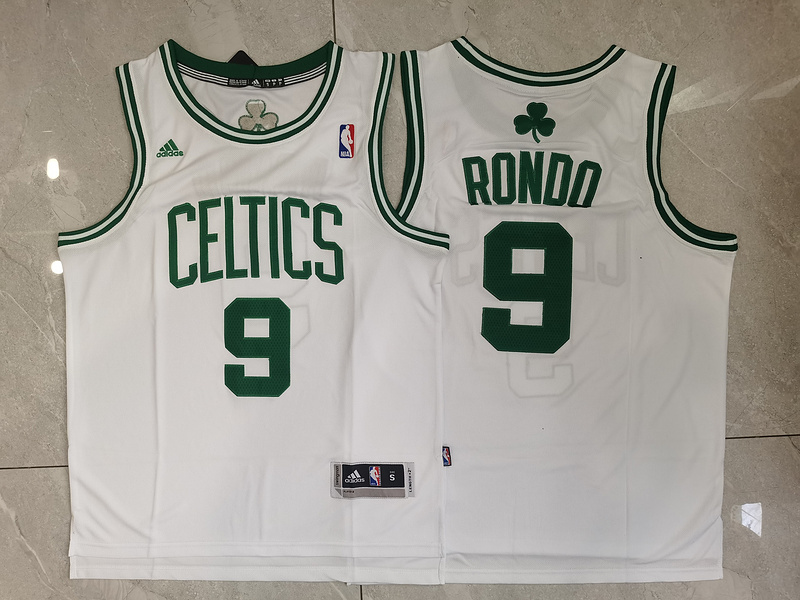 Men Boston Celtics #9 Rondo White Adidas 2025 NBA Jersey